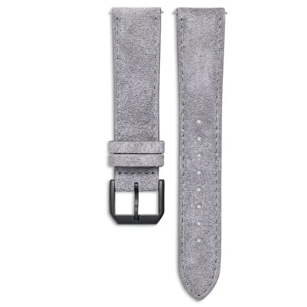 Abesty Watches Accessories Itlian Genuine Leather Strap Men's Grey Sand Suede Band - Image 2