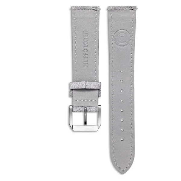 Abesty Watches Accessories Itlian Genuine Leather Strap Men's Grey Sand Suede Band - Image 3