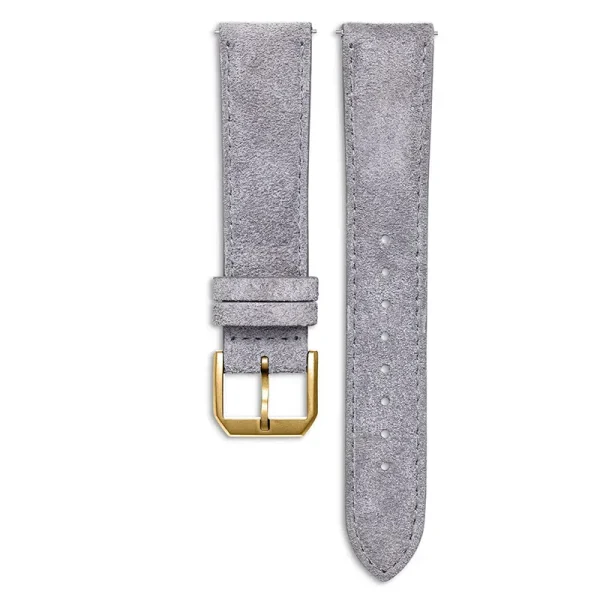 Abesty Watches Accessories Itlian Genuine Leather Strap Men's Grey Sand Suede Band - Image 4