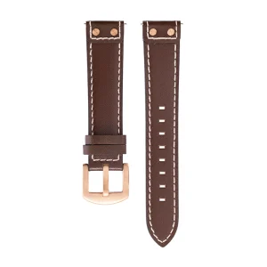 Abesty Watches Accessories Itlian Genuine Leather Strap Brown Blue Sporty Leather Band