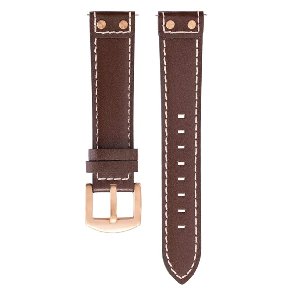 Abesty Watches Accessories Itlian Genuine Leather Strap Brown Blue Sporty Leather Band - Image 2