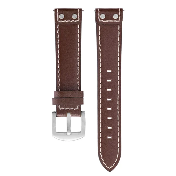Abesty Watches Accessories Itlian Genuine Leather Strap Brown Blue Sporty Leather Band - Image 4