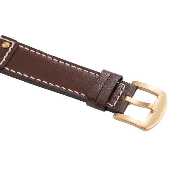 Abesty Watches Accessories Itlian Genuine Leather Strap Brown Blue Sporty Leather Band - Image 6