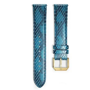 Abesty Watches Accessories Women Genuine Leather Strap blue python pattern Band For Wrist