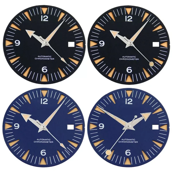 Abesty Watch Factory 31 Black Blue Watch Dial fit NH35 Miyota 8215 DG2813 Movement
