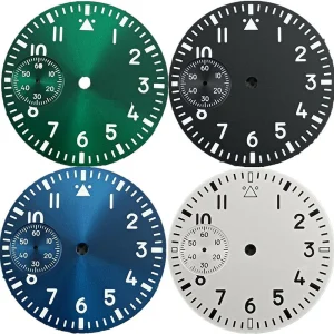 Abesty 37mm Luminous Watch Dial Sunburst Blue White Black fit ETA 6497 ST 3600  
