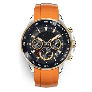 Men Multiphase Stainless Steel Black Rose Watches Abesty Factory Tiger Rubber Watches