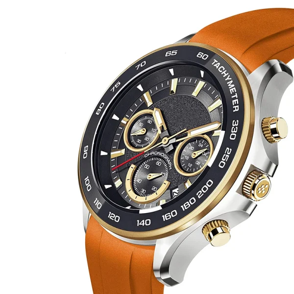 Men Multiphase Stainless Steel Black Rose Watches Abesty Factory Tiger Rubber Watches - Image 2