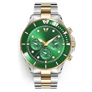 Men's Multiphase Stainless Steel Watches Abesty Factory Whole Two Tone Green Watches