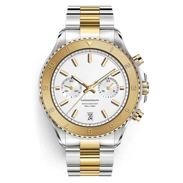 Abesty Watches Factory Men Stainless Steel Gold Band Silver Dial Watches For Men