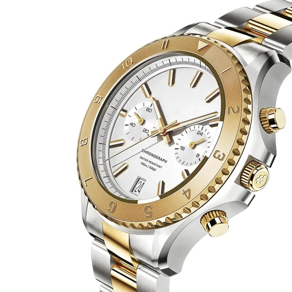 Abesty Watches Factory Men Stainless Steel Gold Band Silver Dial Watches For Men - Image 3