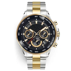 Men Stainless Steel Quartz Watches Abesty Jewelry Factory Two Tone Black Gold 316L Steel Watches