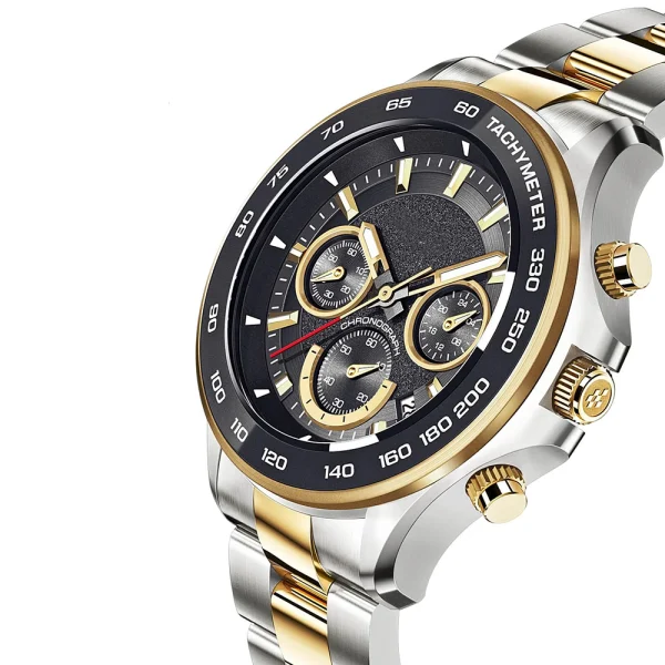 Men Stainless Steel Quartz Watches Abesty Jewelry Factory Two Tone Black Gold 316L Steel Watches - Image 3