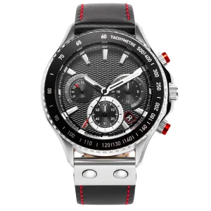 2025 Fashion Men Stainless Steel Watches Abesty Sport Black Leather Strap Steel Men's Watches