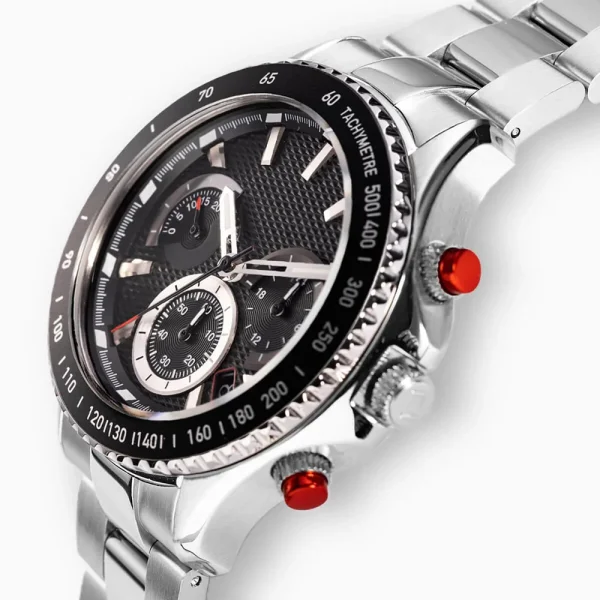 2025 Fashion Men Stainless Steel Watches Abesty Sport Black Leather Strap Steel Men's Watches - Image 2