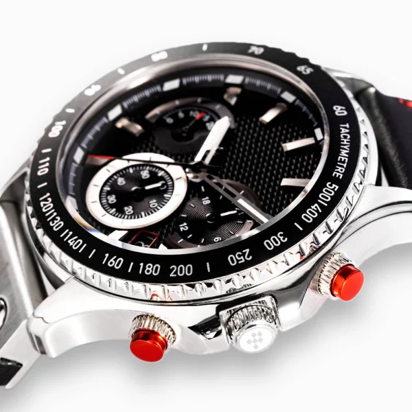 2025 Fashion Men Stainless Steel Watches Abesty Sport Black Leather Strap Steel Men's Watches - Image 3