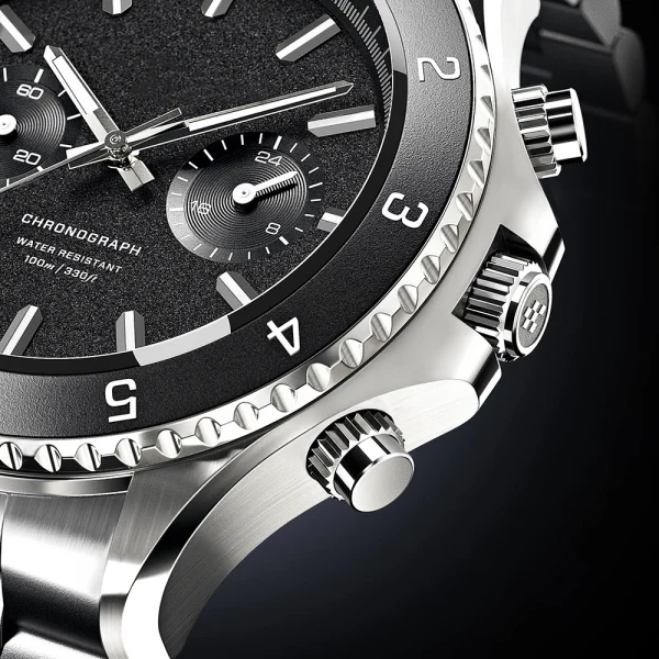 Quartz Watches Stainless Steel Men Bracelet Abesty Factory Whole Sales Black Dial Luxury Watches - Image 3