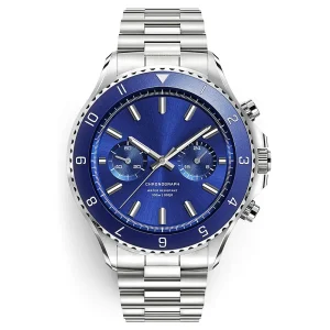 Fashion Men Stainless Steel Watches Abesty Deep Blue Link Men Steel Bracelet Watches