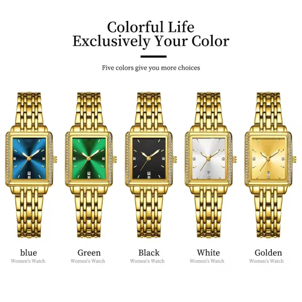 Women Watch Diamond Luxury Wristwatch Elegant Female Gift Ladies Square Case Dial Minimalism Quartz Watches - Image 2