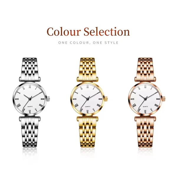 Women Luxury Calendar Waterproof Watches Multi Function Fancy Round Watch - Image 2