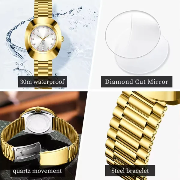 Luxury Stainless Steel Quartz Watches Abesty Factory Fashion Gold Women Watches - Image 3