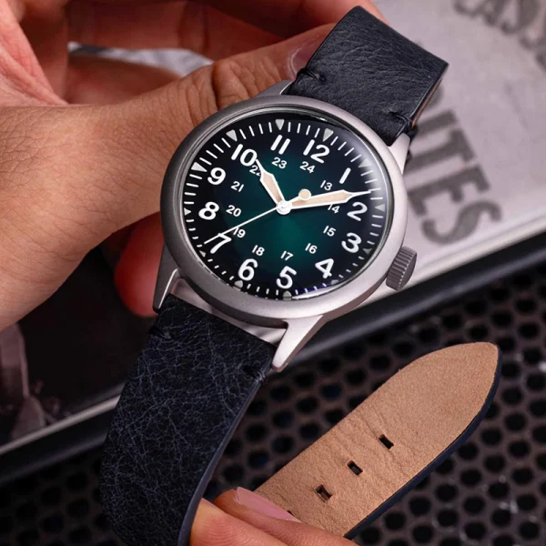 Fashion Men Moonphase Stainless Steel Watches Abesty Watch factory black brown Leather Bracelet - Image 3